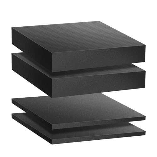 TIHOOK Rasterschaumstoff, Schaumstoff Zuschnitt, Werkzeug Foam, 2 STK 400 x 300 x 50 mm, 2 STK 400 x 300 x 10 mm, für den Einsatz in Werkzeugkästen, Modellkästen, usw. von TIHOOK