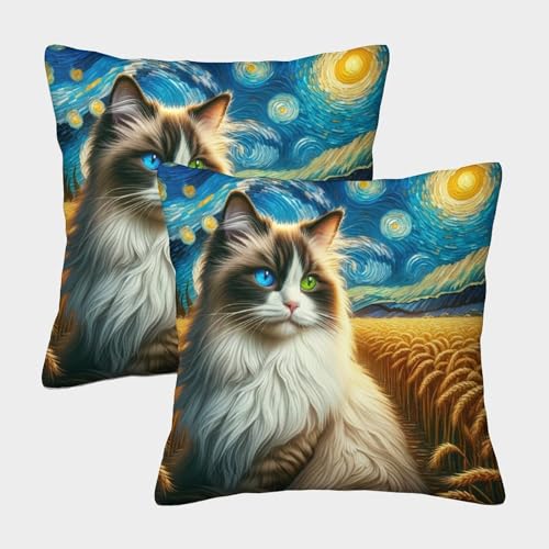 TIICZAAKL Ragdoll Povlak NA Polštář Měkký Dekorační Quadrat Cute Kat Povlaků NA Polštář 2er Set,se Zipem, Für Sofa Schlafzimmer Balkon Gartenbett Outdoor 45x45cm TIICZAAKL Ragdoll Povlak NA Polštář Měkký Dekorační Quadrat Cute Kat Povlaků NA Polštář 2er Set,se Zipem, Für Sofa Schlafzimmer Balkon Gartenbett Outdoor 45x45cm von TIICZAAKL