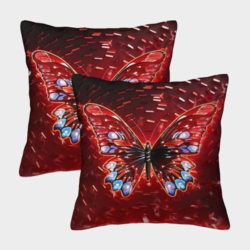TIICZAAKL Red Blauer Schmetterling Povlaky NA Polštáře Hebký Dekorative Quadrat Povlaků NA Polštáře 2er Set,se Zipem, Für Dekorative Wohnzimmer, Sofa, Schlafzimmer 40x40cm TIICZAAKL Red Blauer Schmetterling Povlaky NA Polštáře Hebký Dekorative Quadrat Povlaků NA Polštáře 2er Set,se Zipem, Für Dekorative Wohnzimmer, Sofa, Schlafzimmer 40x40cm von TIICZAAKL