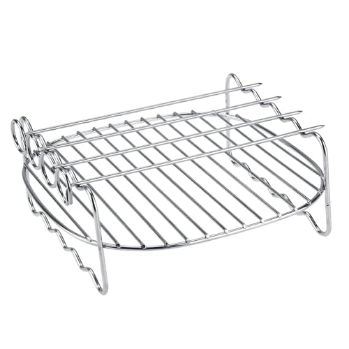 TIKATARER Air Fryer Rack, 304 Edelstahlluft Fritteuszubehör Doppelschicht Spieß Backblech Luft Fritteuchter von TIKATARER