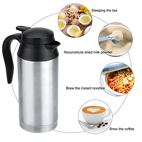 TIKATARER Auto Kettle, 12 V 750 Ml Edelstahl Tragbarer Kessel mit LCD -Display Elektrisch von TIKATARER