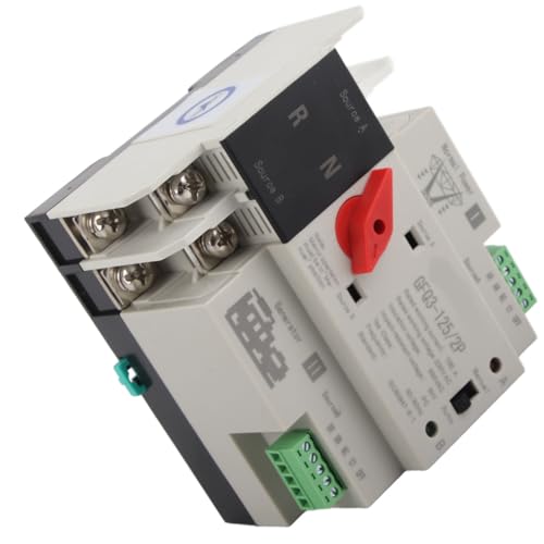 TIKATARER Automatische Übertragungsschalter, Automatische Übertragungsschalter Stromübertragungsschalter RV -Transferschalter Dual Power 2P Recorant Power Transfer Switches für Generator (100A) von TIKATARER