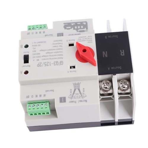 TIKATARER Automatische Übertragungsschalter, Automatische Übertragungsschalter Stromübertragungsschalter RV -Transferschalter Dual Power 2P Recorant Power Transfer Switches für Generator (80A) von TIKATARER