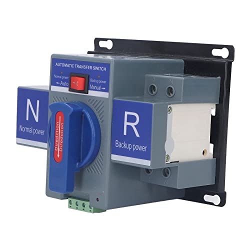TIKATARER Automatischer Übertragungsschalter für Dual Power, 2P CB -Typ Automatischer Umschalter Autotransferschalter mit Manuellem Steuerungstaste -Stromübertragungsgerät für Haushalt und (63A) von TIKATARER