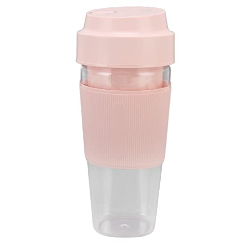 TIKATARER Blender Cup, 1200 -mAh -Akku USB Lade Lade Handheld Electric Safety Juicer Cup Smoothie Maker mit 300 Ml Elektrischer Juicer Tragbarer Saftstrafe für Bürohausreisen (PINK) von TIKATARER