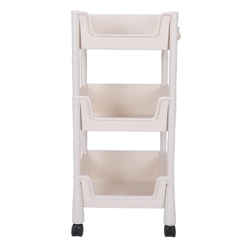 TIKATARER Buchwagen, Rolling Utility Cart mit Schubladen und Rädern Rolling Cart Movable Storage Book Regale Trolley Rack Waschküche Waschküche Organisation für Küche, Bad, Wohnzimmer, Büro von TIKATARER