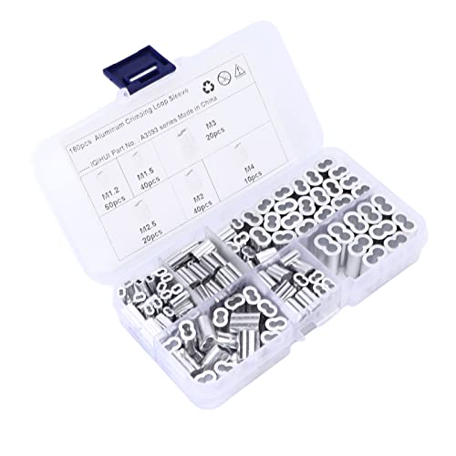 TIKATARER Crimping Loop Sleeve Kit, Aluminium Aluminium Crimple Loop Hleeve Easy Installation Drahtseil Crimping Tool für Kabelkabellinie End TIKATARER Crimping Loop Sleeve Kit, Aluminium Aluminium Crimple Loop Hleeve Easy Installation Drahtseil Crimping Tool für Kabelkabellinie End von TIKATARER