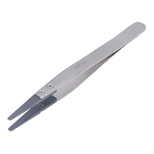 TIKATARER ESD -Pinzetten, Anti -statische Pinzronen Elektronik Pinzeln Hobby Pinzetten Flat Tipp Precision Pinzeln für Handwerksschmuck Reparatur von TIKATARER