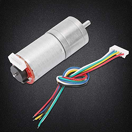 TIKATARER Encoder -Metallgetriebe, Wurm Zahnradmotor DC 12V -Encoder Zahnradmotor, Außendurchmesser 25 Mm mit für Roboter RC Car Motorspielzeug (Geschwindigkeit 1000) von TIKATARER