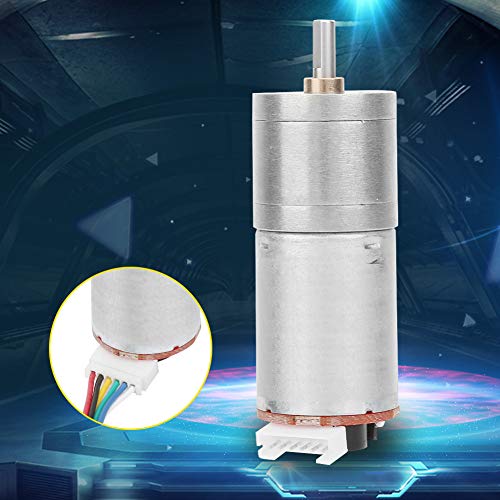 TIKATARER Encoder -Metallgetriebe, Wurm Zahnradmotor DC 12V -Encoder Zahnradmotor, Außendurchmesser 25 Mm mit für Roboter RC Car Motorspielzeug (Geschwindigkeit 40) von TIKATARER
