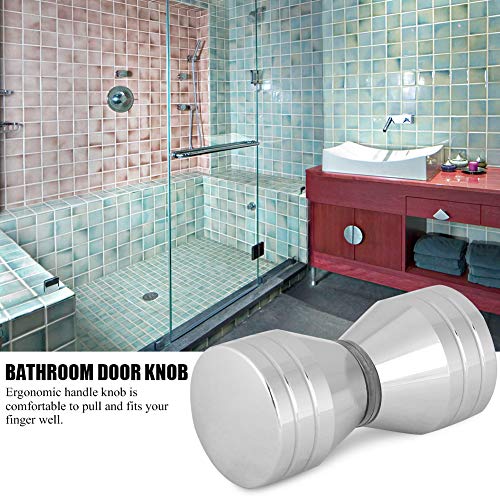 TIKATARER Glastürknöpfe, Aluminiumlegierung Verchromte Duschtürgriff Ersatzpullding - -Duschknauf für Heimatbadezimmer (Aluminiumlegierung *2) von TIKATARER