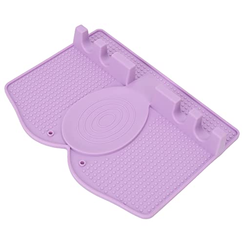 TIKATARER Heiß-Silikon-Utensil-Rest mit Rutsch Fester Basis, Großer Kapazität Löffel & Zangen Halter für Küchen-Arbeits Platte, Tropf-Tablett-Design Zum Schutz von Oberflächen vor (helles Lila) von TIKATARER