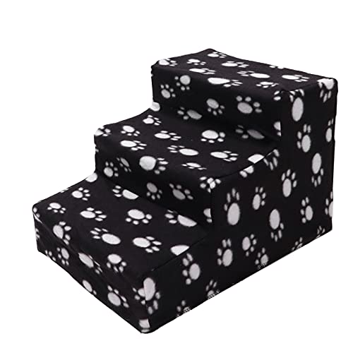 TIKATARER Hundetreppe, Hundestufen Tragbares Haustierkletterleiter 3 Stufen Nicht Schlupfbarer Hundetreppen Hunderampe für Kleine Alte Meduim Große Hunde Katzen, 17,7x13.7x12.2in von TIKATARER