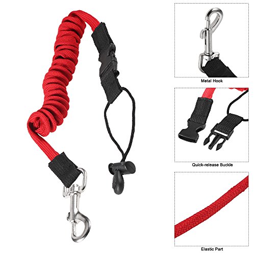 TIKATARER Kayak -Paddel -Leine, Kajak Paddel Leine Leinen Metall Snap Clamp/Holder Accessoires Kayak Kanu (Black) von TIKATARER