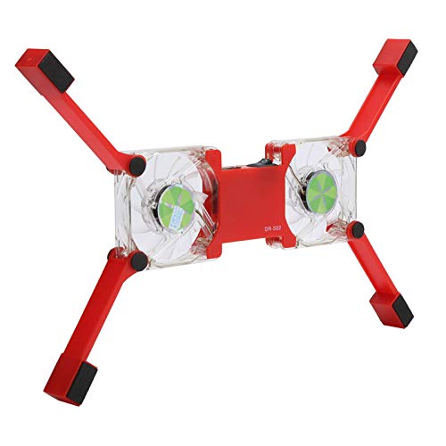 TIKATARER Laptop-Kühlkissen, USB-faltbare Kühlerkühlerständer Laptop-Kühlständer mit Antiskid-Mount-Laptop-Ständer mit Lüfter für 12-15,6-Zoll-Laptop-Notizbücher (Rot) von TIKATARER