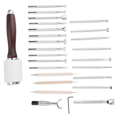 TIKATARER Leder -Stempelwerkzeuge, Holz- und Metallleder Werkzeugkit mit 20 Stück Leder Arbeitswerkzeugen für Ledercraft Schnitzereien TIKATARER Leder -Stempelwerkzeuge, Holz- und Metallleder Werkzeugkit mit 20 Stück Leder Arbeitswerkzeugen für Ledercraft Schnitzereien von TIKATARER