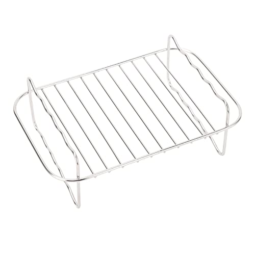 TIKATARER Luft Fritteusregal, Edelstahlluftbraten -Grill Rechteck BBQ Rack Edelstahlluft Frittierkorb für DZ201 401 Doppelkorb Frittyer von TIKATARER
