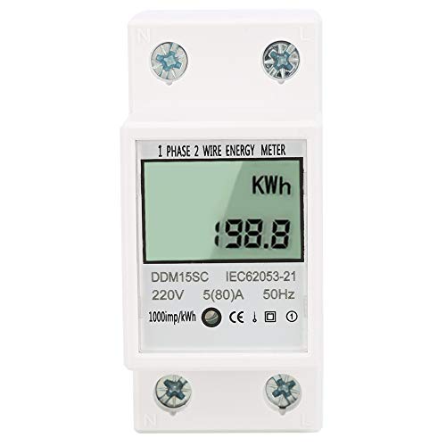 TIKATARER Meter, 5 80A DDM15SC KWH Meter Energy Meter LCD Digitale Display Einphase DIN Rail Electronic Energy KWH Meter TIKATARER Meter, 5 80A DDM15SC KWH Meter Energy Meter LCD Digitale Display Einphase DIN Rail Electronic Energy KWH Meter von TIKATARER
