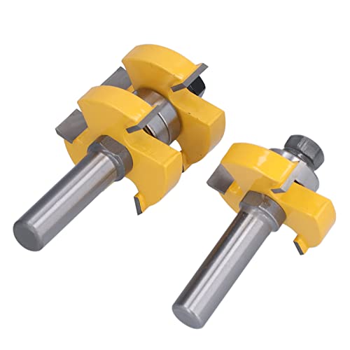 TIKATARER Router -Bits, 1/2 -Zoll Schaft 2 pcs Form 3 Zähne Zähne mit Holzbearbeitungsschneider und Rillen Router Bit mit Dichtung und Aufbewahrungsbox für Holzbearbeitung für von TIKATARER