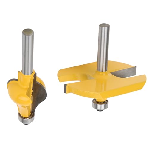 TIKATARER Router -Bits, 2pcs 8mm Schaft Armlehnen Handlauf Router Bit Set Holzbearbeitungsschneider -Kantenschneider mit Lagerrouter für Holzbearbeitung für Holzprofile von TIKATARER