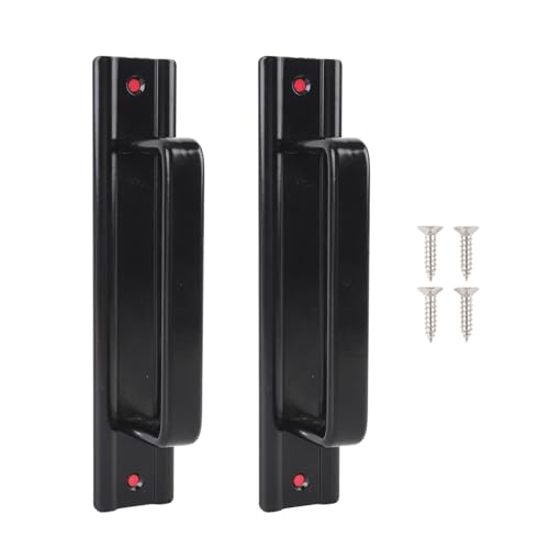 TIKATARER Scheunentorgriffe, 2 Stück, Schiebetürgriffe aus Aluminiumlegierung, Modernes Minimalistisches Design mit Bohrfreier Installation, Außentorgriff für Schrankschubladen, (BLACK) von TIKATARER