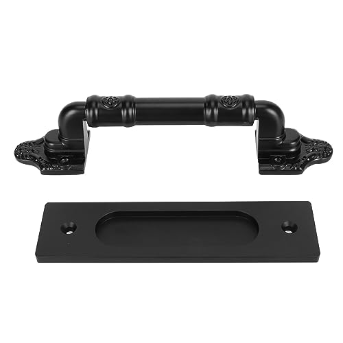 TIKATARER Scheunentürgriffe, Schiebetürgriff Scheunentür Hardware -Kit Schwarz Doppelseitig Scheunentür Pull -Gallgriff für Gates Garagen von TIKATARER