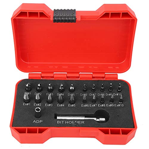 TIKATARER Schraubenextraktor -Set, 22pcs, DR/EX -Größen, Hochgeschwindigkeits -Stahl -Bolzen -Extraktor -Kit -Kit -Schraubenextraktor mit Steckdosenadapter und Verlängerungshalter, TIKATARER Schraubenextraktor -Set, 22pcs, DR/EX -Größen, Hochgeschwindigkeits -Stahl -Bolzen -Extraktor -Kit -Kit -Schraubenextraktor mit Steckdosenadapter und Verlängerungshalter, von TIKATARER
