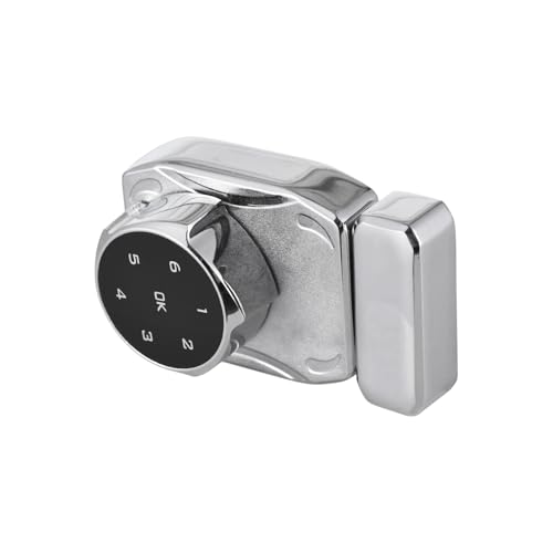 TIKATARER Smart Cabinet Lock Universellschlüsselloser Lockschrank Elektronische Induktionsschloss für 3-12 Mm Dickes Glas, Holzkiste, Schubladenschloss (SILVER) von TIKATARER