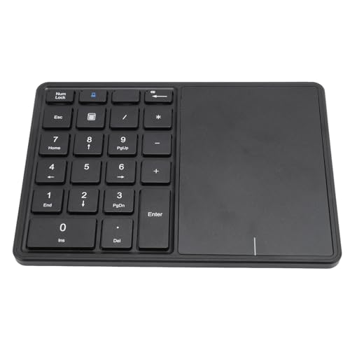 TIKATARER Tastatur mit Touchpad, Ziffernblock, Professioneller Ziffernblock, Numerische Tastaturen, 22 Tasten, Dual-Modi, 4,2 2,4 G, Ziffernblock mit Touchpad für Laptop-Schreibtisch (Black) von TIKATARER