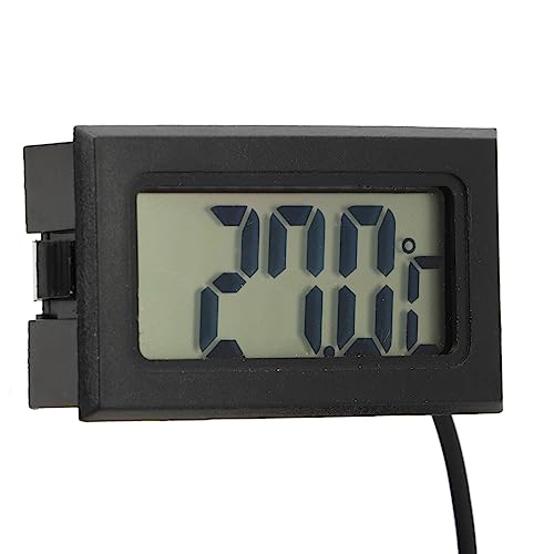 TIKATARER Thermometer, Schwarz -LCD -Feuchtigkeitsmesser mit Sonden Digital Thermometer für Inkubator von TIKATARER