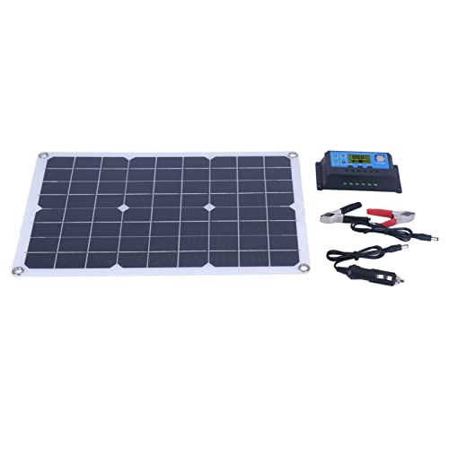 TIKATARER Tragbares Solarpanel, 50W Monokristallines DC 18V Solar Battery Ladepanel 50W Solar Panel Power Panel Kit mit Controller Solarmodule für Rucksackcamping -Wandern von TIKATARER