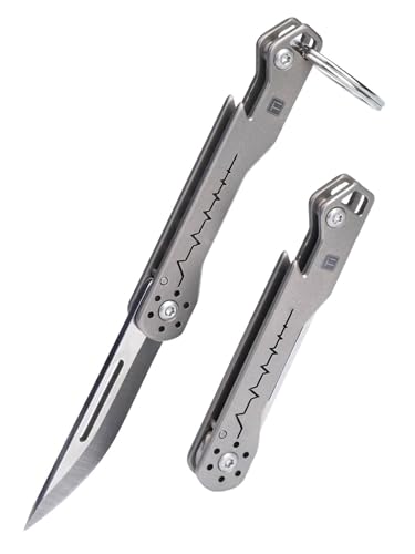TIKIDESIGN TKK2 Mini Titan Taschenmesser mit Flaschenöffner, Mini EDC Klappmesser, faltbares Utility Knife Allzweckmesser für Männer, EDC Pocket Tool Camping Accessoire für Outdoor von TIKIDESIGN