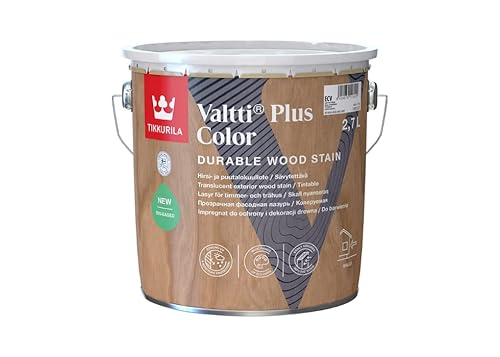 Tikkurila Valtti Plus Colour Holzlasur für die Außenseite, langlebig, durchscheinend, 3 l von TIKKURILA