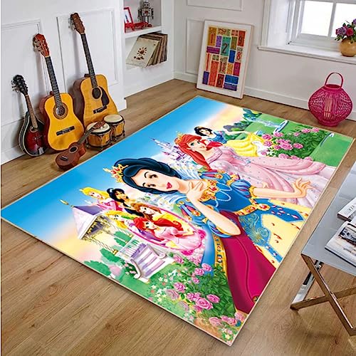 TIKLO Teppich Wohnzimmer Prinzessin Teppich Baby Krabbelteppich Kinder Mädchen Zimmer Teppich Belle Spielmatte Für Kinder rutschfest 200X300CM von TIKLO