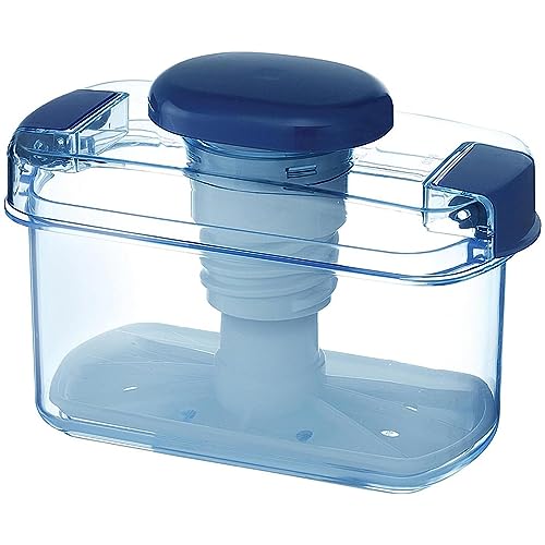 Instant Pickle Maker Gemüsepresse Tsukemono Behälter, rechteckig, hergestellt in Japan, BPA-frei (Blau 0,8 l) von TIKUSAN