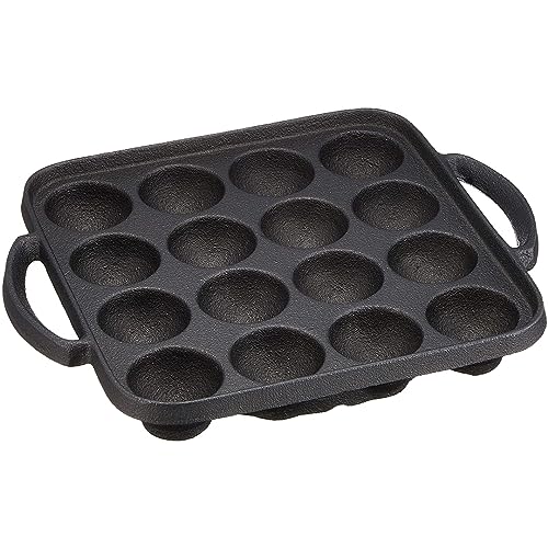 TIKUSAN Takoyaki Pfanne Gusseisen Takoyaki Maker Pfanne Bratpfanne Japanische Octopus Fleischbällchen Form Maker für Gasheizung (16 Formen) von TIKUSAN