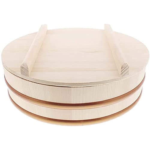 TIKUSAN Wooden Hangiri Sushi Rice Mixing Tub PP Band with Lid Made in Japan Sushi Rice Bowl Sushi Oke (10.6" (27cm)) von TIKUSAN