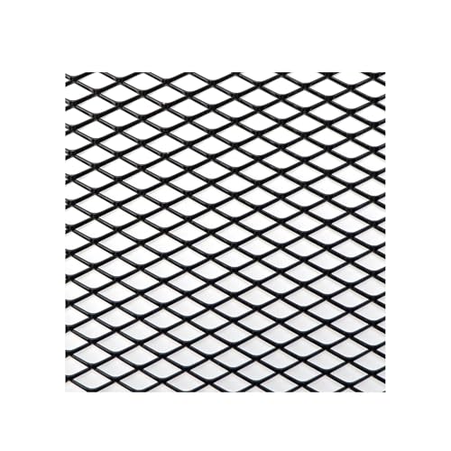 TILIEINE Front- & Kühlergrille 100 x 33 cm Aluminium Rennwagen Stoßstangengrill Grill Mesh Net Vent Schwarz Silber Rot Blau Tuning Protector Home Garden Kühlergrills(BK Diamond 6x12mm) von TILIEINE