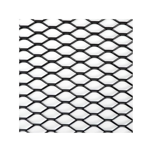 TILIEINE Front- & Kühlergrille 100 x 33 cm Aluminium Rennwagen Stoßstangengrill Grill Mesh Net Vent Schwarz Silber Rot Blau Tuning Protector Home Garden Kühlergrills(BK Hexagon 11x25mm) von TILIEINE