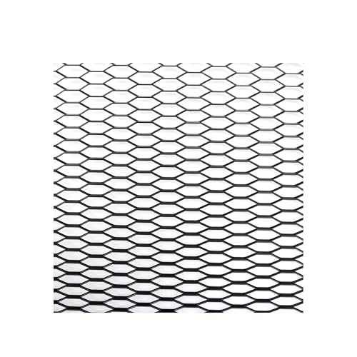 TILIEINE Front- & Kühlergrille 100 x 33 cm Aluminium Rennwagen Stoßstangengrill Grill Mesh Net Vent Schwarz Silber Rot Blau Tuning Protector Home Garden Kühlergrills(BK Hexagon 8x26mm) von TILIEINE