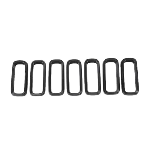 TILIEINE Front- & Kühlergrille Auto-Kühlergrill-Ringabdeckungen Dekoration ABS-Renngrill-Aufkleber Passend für Jeep Renegade 2016-2018 Außenzubehör Kühlergrills(Black) von TILIEINE