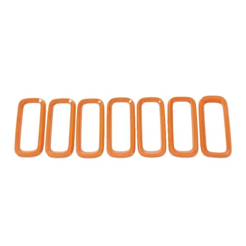 TILIEINE Front- & Kühlergrille Auto-Kühlergrill-Ringabdeckungen Dekoration ABS-Renngrill-Aufkleber Passend für Jeep Renegade 2016-2018 Außenzubehör Kühlergrills(Orange) von TILIEINE
