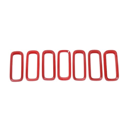 TILIEINE Front- & Kühlergrille Auto-Kühlergrill-Ringabdeckungen Dekoration ABS-Renngrill-Aufkleber Passend für Jeep Renegade 2016-2018 Außenzubehör Kühlergrills(Red) von TILIEINE