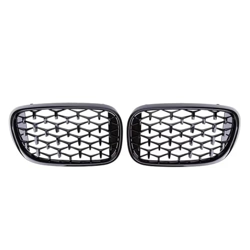 TILIEINE Front- & Kühlergrille Front Racing Grills Fit Für BMW 7 Serie G11 G12 2015-2019 740i 750i Chrom Stil Doppel Lamellen Oberen Grills Kühlergrills(Diamond-Glossy Black) von TILIEINE