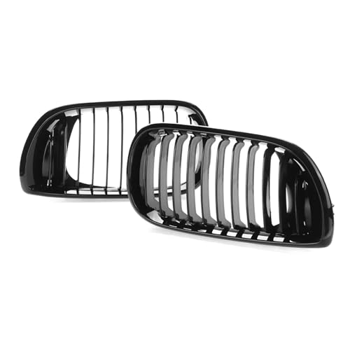 TILIEINE Front- & Kühlergrille Passend für BMW 3er E46 Limousine 4-türig 320i 350i 2002-2005 Frontstoßstange Racing 1 Paar Auto Einzellamellen-Nierengrill Kühlergrills(Glossy Black) von TILIEINE