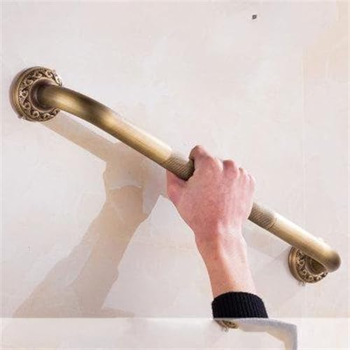 TILIEINE Griffstangen Wannengriff 30/35/50/52 cm Antike Messing Badezimmer Badewanne WC Handlauf Dusche Sicherheit Unterstützung Griff Handtuchständer(50CM) von TILIEINE