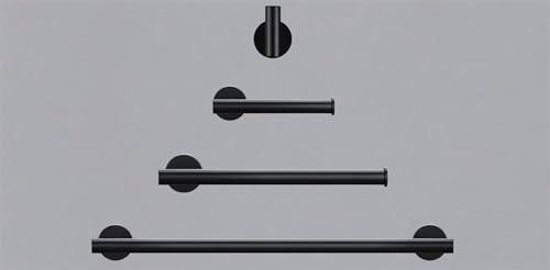 TILIEINE Griffstangen Wannengriff Anzug schwarz Regalpapier Handtuchhalter Badezimmer Zubehör Robe Haken Handtuch Bar Rack Rad Badezimmer Hardware(MB-4 Set) von TILIEINE