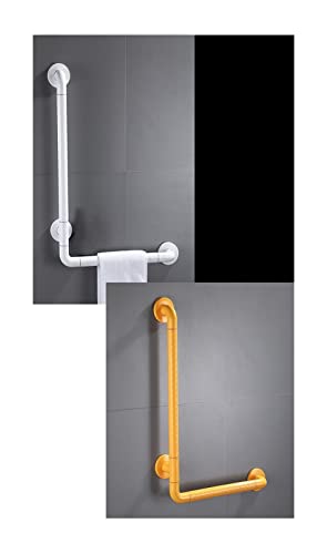 TILIEINE Griffstangen Wannengriff L-förmig rutschfest Abs Handlauf Badezimmer Badewanne Griffe WC Dusche Safety Support Griff Ältere Kinder(Yellow) von TILIEINE