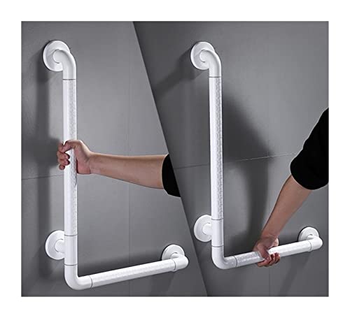 TILIEINE Griffstangen Wannengriff L-förmig rutschfest Abs Handlauf Gelb/Weiß Badezimmer Badewanne Haferhacke WC Dusche Badewanne Sicherheitsstütze Griff(White) von TILIEINE