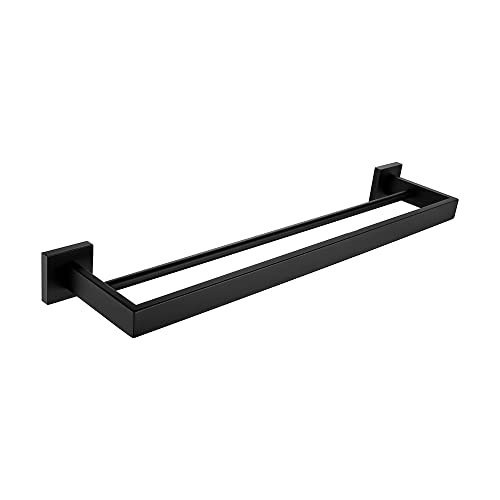 TILIEINE Griffstangen Wannengriff Schwarz langlebiges Badezimmer WC-Zubehör Toilettenpapierhalter Wandhaken Handtuchhalter Küchenaufbewahrungsständer(Double Towel bar) von TILIEINE